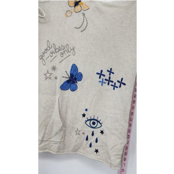 EUC Johnny Was Cashmere Good Vibes Embroidered Hooded Poncho One Size - Picture 8 of 10